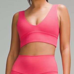 Brand New Lululemon Align V-Neck Bra Light Support A/B Cup Size 8 Glaze Pink